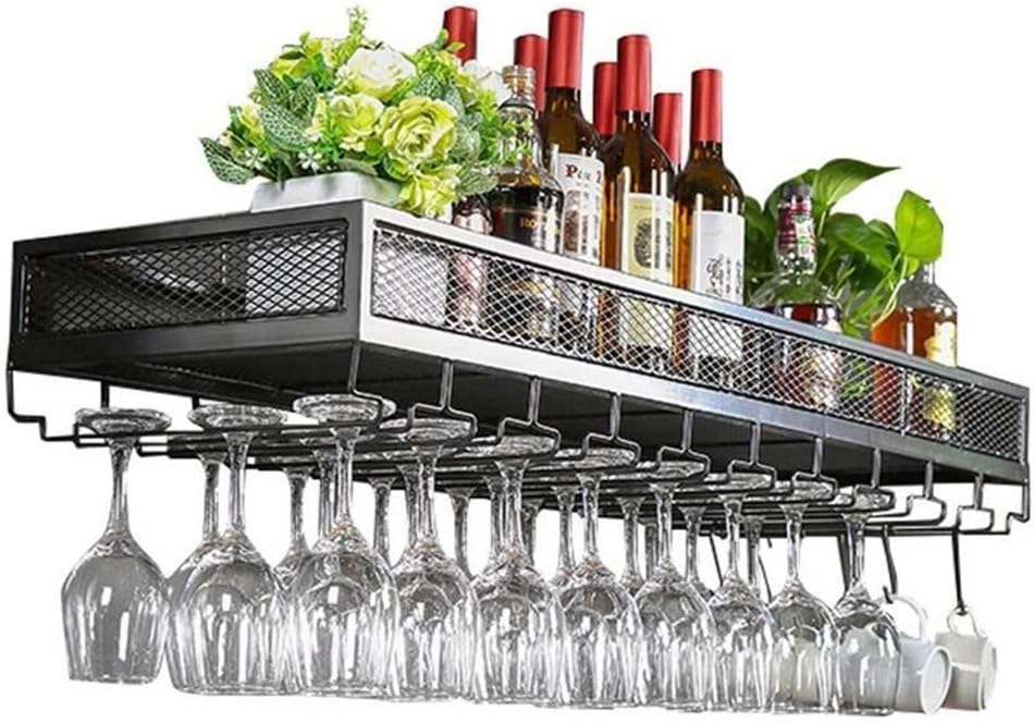 Bar Unit Floating Shelves Wine Rack Loft Wall Shelf Metal Iron Ceiling