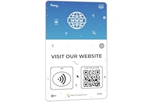 ONE TAP ONLY NFC Business Cards 1 Pack – Contactless Smart Tap & QR Code – Compatible with Website Review System – Reusable Feedback Tool for Restaurants, Local Businesses – Works with All Phones