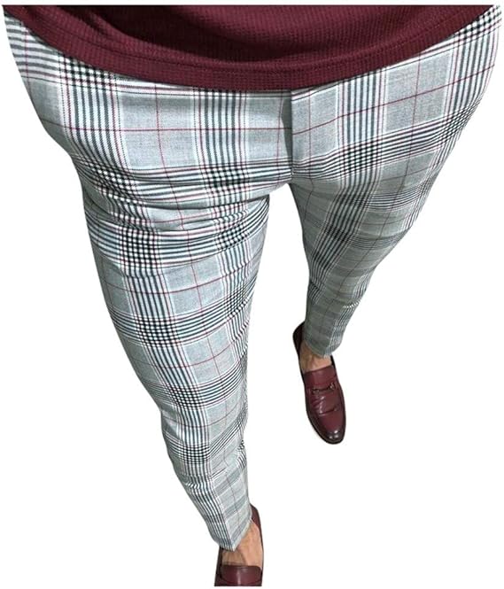 plaid skinny dress pants
