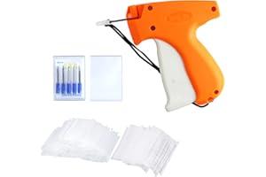 BOOGE 1 Set Clothing Tagging Gun, Standard Clothes Retail Price Tag Attacher Gun Set Kit with 5 Needles and 1000 Pcs 1.2'' Barbs Fasteners for Boutique Store Warehouse Consignment Garage Yard Sale