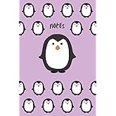 Purple Penguin Notebook: Purple A5 Penguin Notebook Diary Journal Notes Animal Animals Gift Gifts Cute Stationary School Student Supplies Lined Ruled Fun Classic Paper Kids Adults Penguins 100 pages