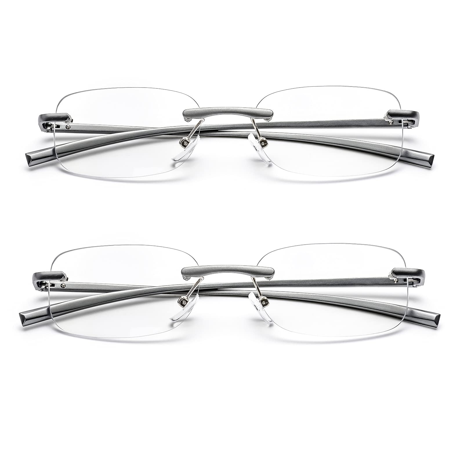 ZUVGEES 2 Pack Rimless Clear Reading Glasses Blue Light Blocking Readers for Men and Women (2 Pack, 2.50) — image 1