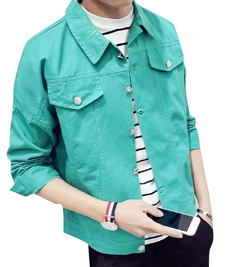 turquoise denim jacket mens