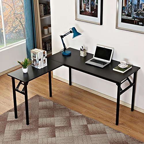 image for DlandHome L-Shaped Folding Computer Desk 55