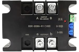 LVSEDTAL 220V Single-Phase Intelligent Motor Soft Starter Soft Start Module Soft Start 50-60HZ Compatible 2/4/6/8KW(SSR-200WA-R1(8KW))