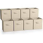 Sorbus Fabric Storage Cubes - 8 Foldable Storage Bins for Organizing Pantry, Cubbies, Toy Box - Clothes Storage & Closet Organizer - 11 Inch Collapsible Cube Baskets for Shelves with Handle