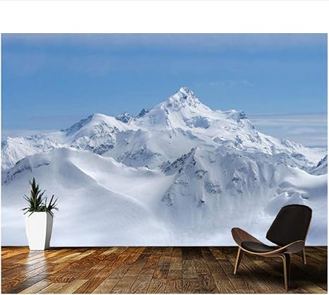 Amazon Co Jp Wkxzz 壁の背景装飾画 雪山の風景自然の風景3d壁紙 リビングルーム寝室キッチン壁紙家の装飾壁画 150x1cm ホーム キッチン