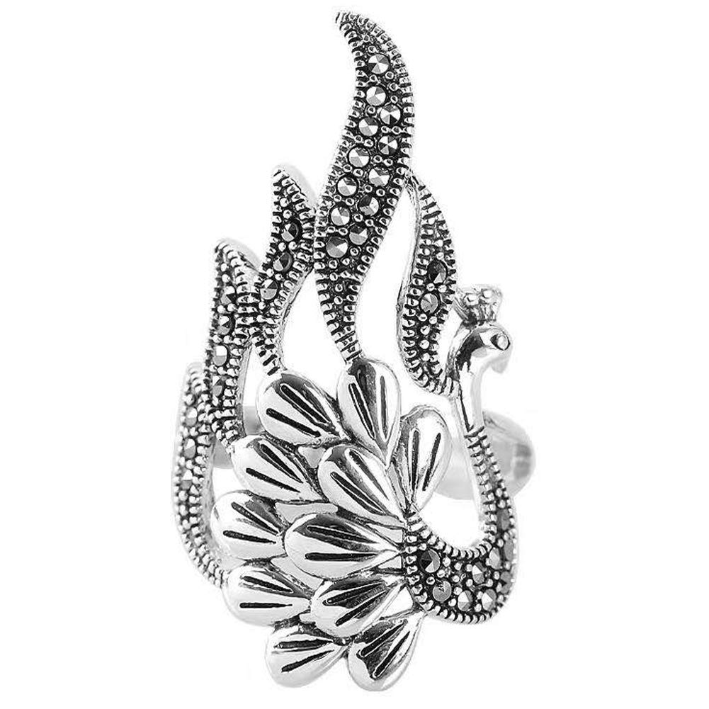 Helen de Lete Vintage Phoenix Wonder Bird Sterling Silver Open Ring