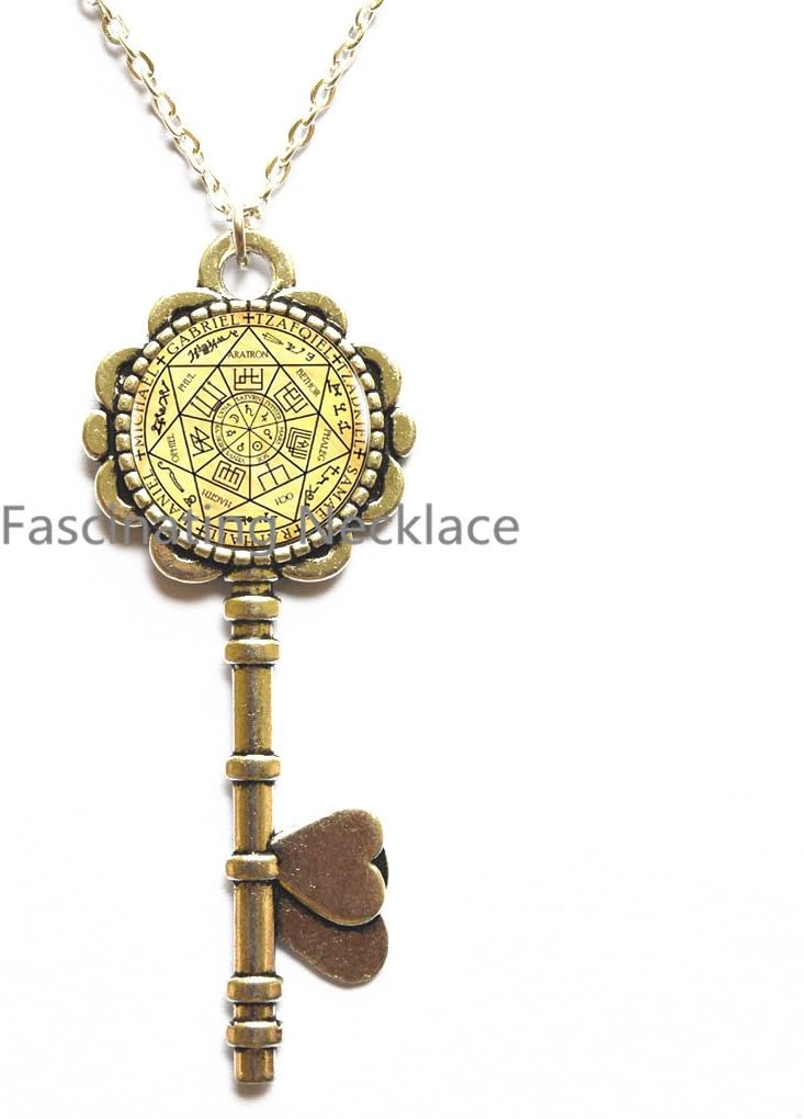 New Fashion Key Necklace,Seals Of The Seven Archangels Key Pendant Choker Statement Silver Key Necklace For Women Dress Accessories - Abaicer Jewerly，AE0002