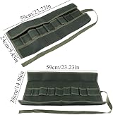 Yosoo Green Canvas Tool Roll Bag Organizer 60x42cm Portable Carrying Case for view 2