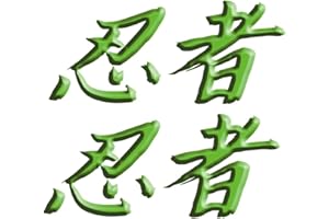 IMMORTAL GRAPHIX Size is 2.6" Tall x 6." Wide Motorcycle Sportbike Ninja Kanji Decal Sticker Set Green