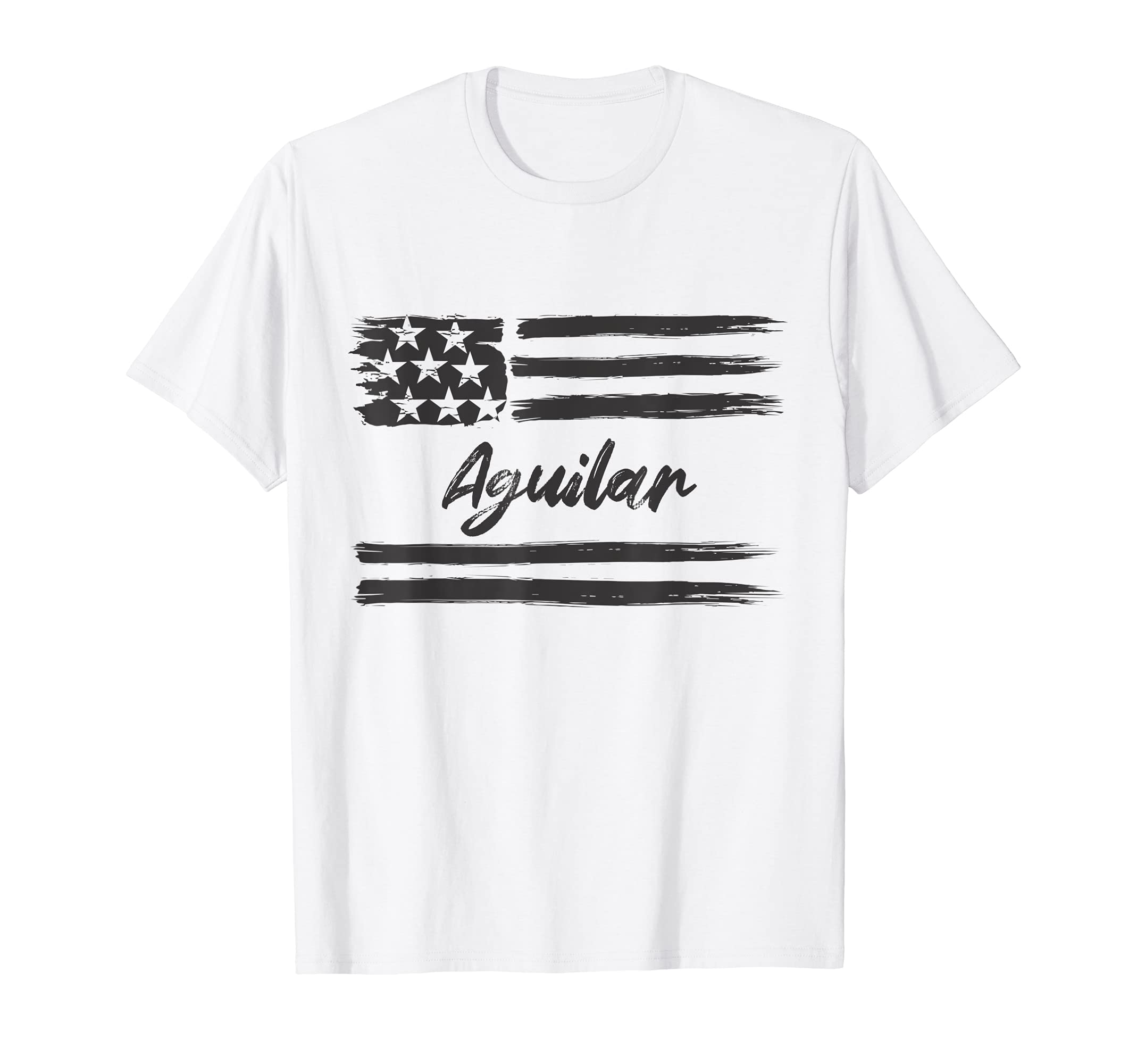 Aguilar - Personalized Name, Stars and Stripes, USA Flag T-Shirt