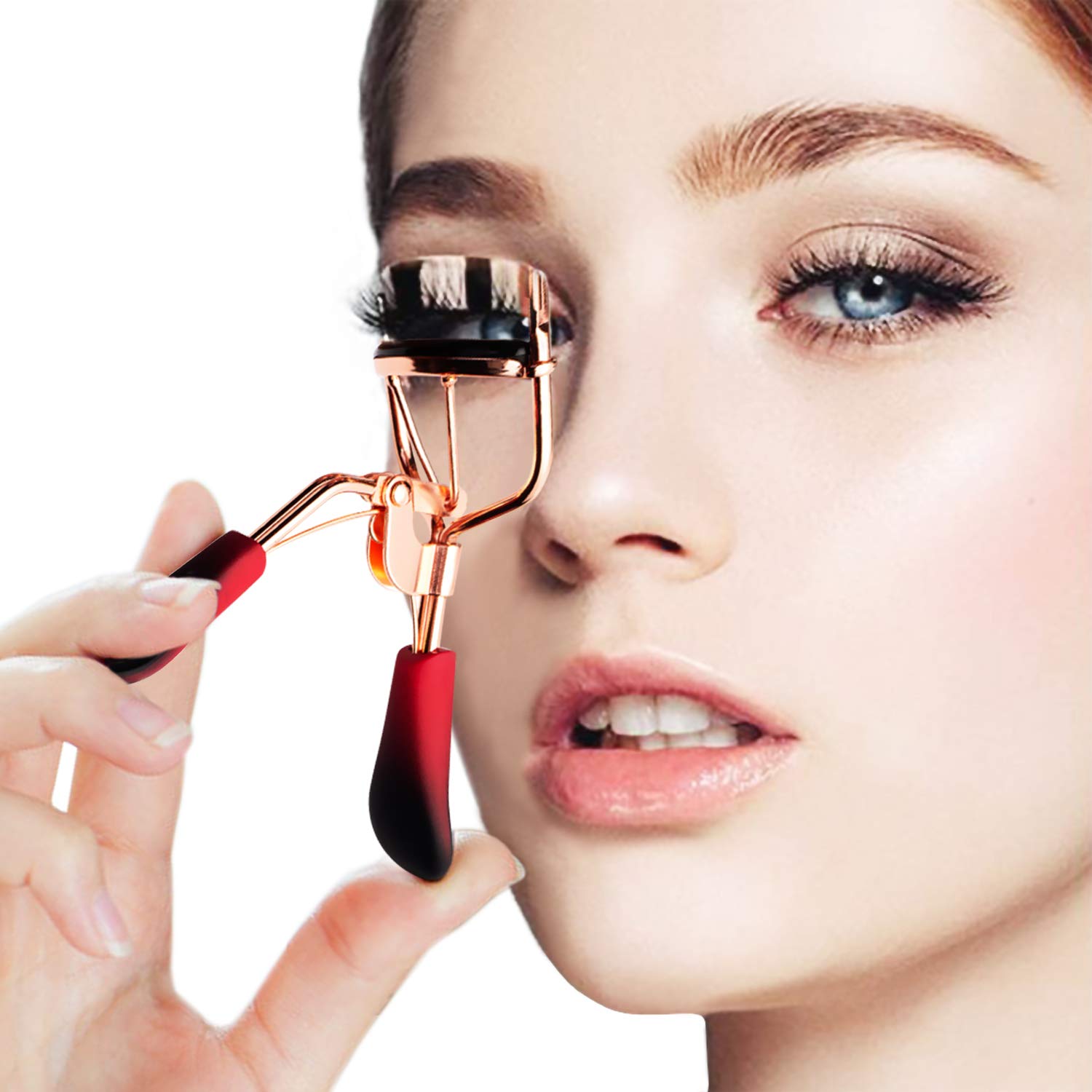 JDO Eyelash Curler Professional Lash Curler with Spring Loaded Extra Curl Eye Lash Curlers No Pinching Makeup Tool for Eyelashes Fits All Eye Shape (Rose Gold) : Beauty