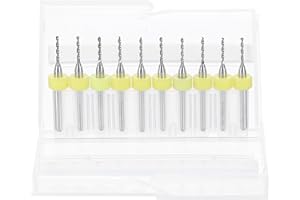HARFINGTON 10pcs PCB Drill Bit Set 1/8" Shank 1.2mm Tungsten Carbide Micro Twist Drill Bits Tools for Print Circuit Board Jewelry Plastic Wood Soft Metal