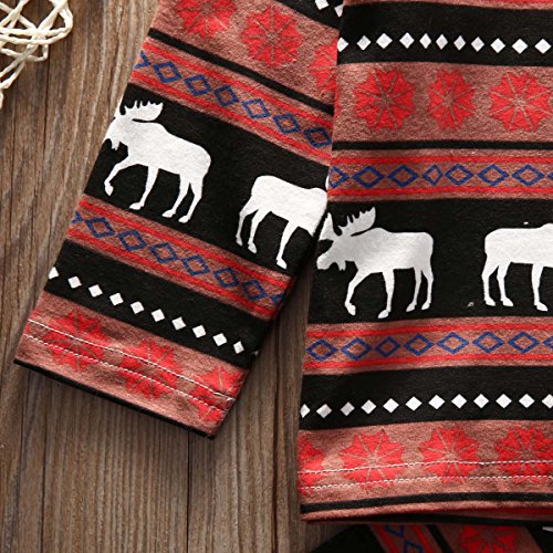 Baby Boys Girls Christmas Deer Snowflake Long Sleeve Pajamas Outfit - Image 5