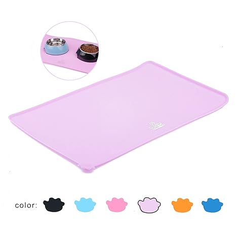 Estera Comida Antideslizante Impermeable Tapete para Comer para Comedero Doble Super Design Alfombrilla para comedero Perro de Silicona