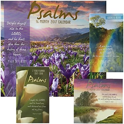16-Months 2017 4-Piece Gift Set: Includes Annual Wall Photo Calendar, Mini Calendar, 2 Year Planner, Address Book (Psalms)