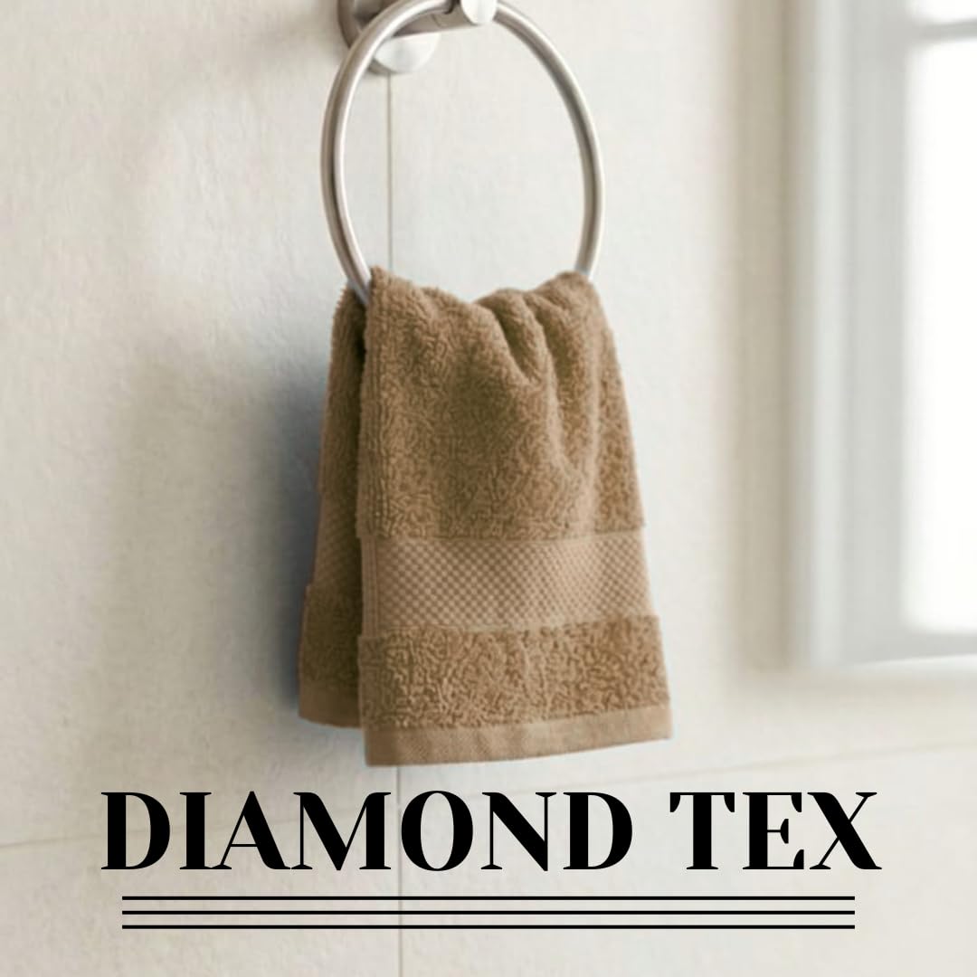 Diamond Tex Premium Quality Soft Flannels Face Cloth 100% Cotton 500 GSM Fingertip Towels 30x30cm size Absorbent Washcloth Pack of 12 Kitchen Dish Wash Towel Gym Facial Clothes (Latte, 30x30cm)