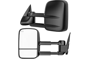 WHALEMOTOR Heated Tow Mirrors Compatible with 1999-2002 Chevy Silverado & GMC Sierra 1500 2500 3500 HD, Tahoe Suburban Avalanche Yukon Denali, Folding Extended Trailer Towing Side Mirrors