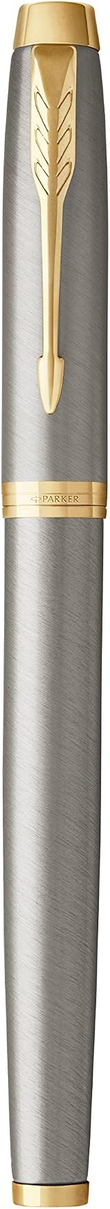 Parker IM Fountain Pen Brushed Metal Fine Nib with Blue Ink Refill Gift Box view 4