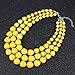 KOSMOS-LI Large and Big 3 Layer Acrylic Yellow Bead Statement Multi Strand Big Necklace