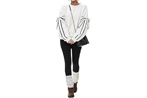GORGLITTER Women's 3D Bow Sweatshirt Crew Neck Long Sleeve Oversized Cute Pullover Tops