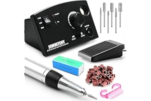 JEWHITENY Professional Nail Drill Machine 30000RPM Light Acrylic Electric Nail File Kits for Remove Nail Gel Polish Nail Drills for Acrylic Nails Design for Home Salon Use 110-240V(Black)