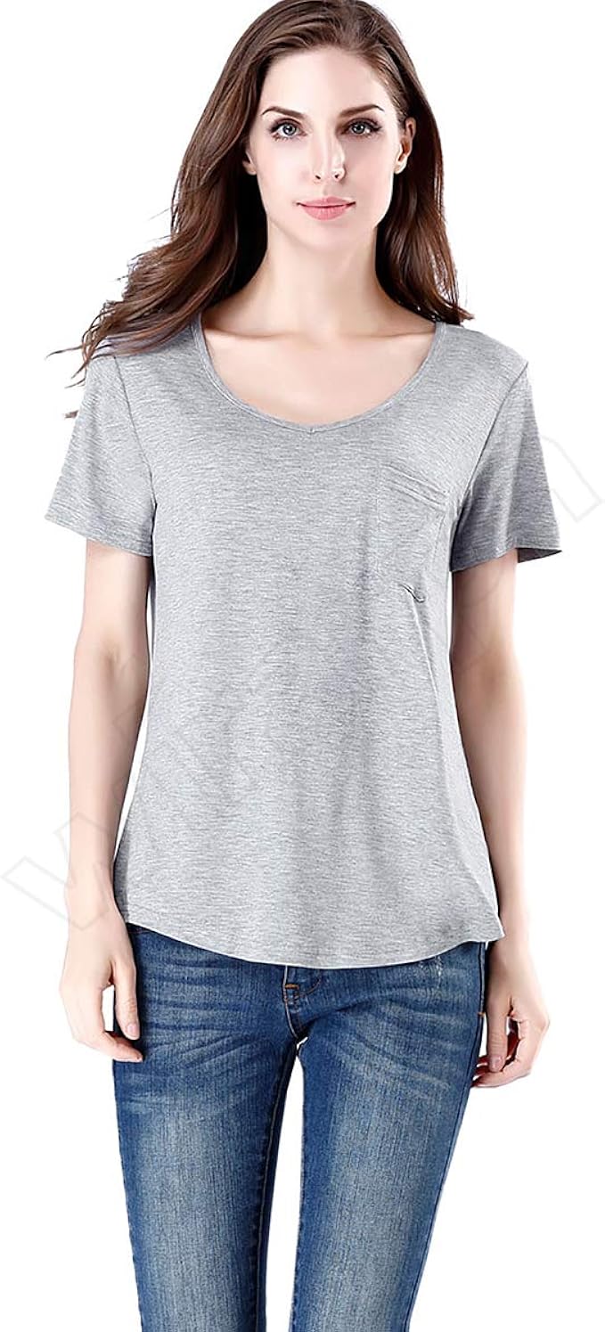 t shirt basic col v femme