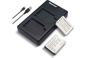 Newmowa Li-42B Replacement Battery (2 Pack) and Dual USB Charger Kit for Olympus Li-42B/Li-40B,Fujifilm NP-45S and Olympus Stylus 1040 1060 1070 7000 7010 7020 7030 7040 Tough 3000 TG-310 TG-320 VR310