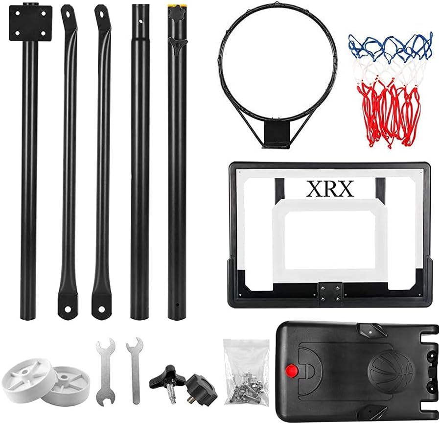 Basketball Hoop, XRX Portable Basketball Hoop & Goal Basketball System, Height Adjustable 5ft-7ft w/ 32Inch Backboard and Wheels Suitable for Teenagers Swimming Pool Indoor Outdoor Use : Sports & Outdoors