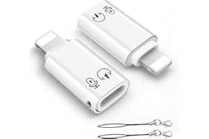 HAUXGOGO USB-C 3.1 to Lightning Adapter (2-Pack), Lightning Male to USB C Female, Headphone Microphone Adapter, Charging, OTG