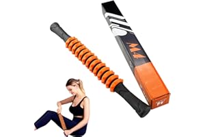 Muscle Roller Stick, Muscle Yoga Massage Roller Bar Fitness Beauty Tool for Athletes Relief Pain for Leg Back (Orange)