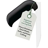 Etac Relieve Angled Carving Knife for Arthritis, Right Angle Handle | L Shaped Adaptive Knife, Sharp Stainless Steel Blade, Reduced Mobility Grip, Ergonomic Handle for Safe &amp; Easy Cutting
