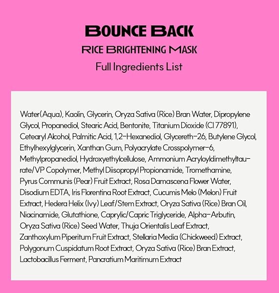 OOAH SEOUL BOUNCE BACK BRIGHTENING RICE FACE MASK | KOREAN SKINCARE FOR RADIANCE & ELASTICITY | HYDRATING & FIRMING WITH NIACINAMIDE & GLUTATHIONE | 120ML 4.05FL.OZ