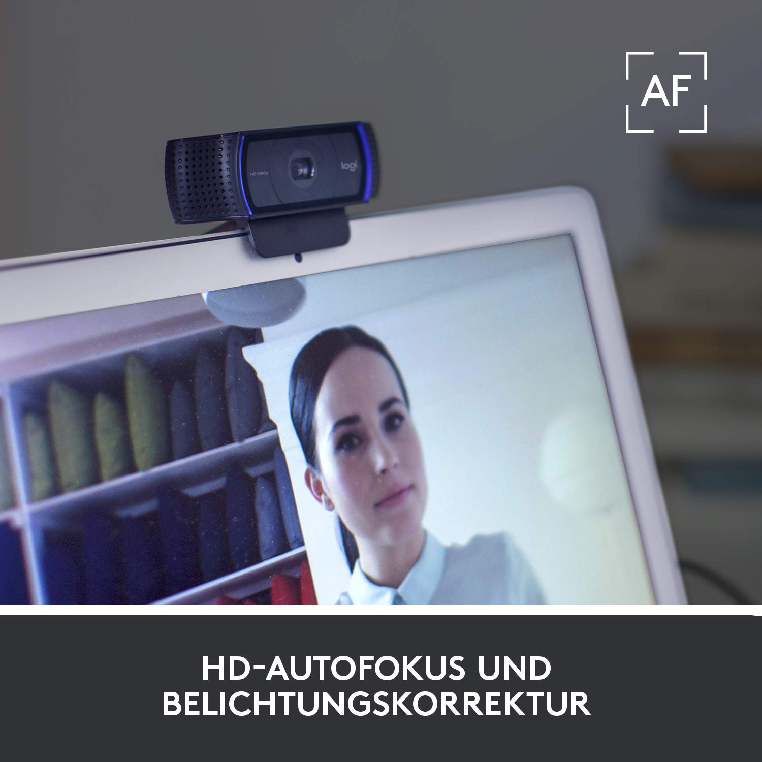 Logitech C920 HD PRO Webcam, Full-HD 1080p, 78° Sichtfeld, Autofokus, Klarer Stereo-Sound, Belichtungskorrektur, USB-Anschluss, Für Skype, FaceTime, Hangouts, etc., PC/Mac/ChromeOS/Android - Schwarz 3