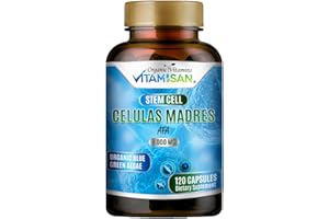 VITAMISAN Celulas Madres AFA Stem Natural Cell 120 Capsules 1000 mg Blue Green Algae Non GMO Gluten Free Aphanizomenon Flos-aquae celula Madre suplement