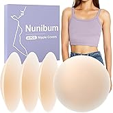 Nunibum Nipple Covers for Women 2 Pairs - Reusable Adhesive No Show Pasties, Sticky Invisible Silicone Breast Petals