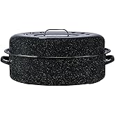 Granite Ware Porcelain Enamel Covered Roaster 20 lb Black