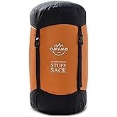 OMVMO Compression Sack, 12L/19L/32L/46L/53L Water-Resistant Sleeping Bag Stuff Sack,Anti-Tear Ultra Light 400T 20D Nylon Storage Bag,Space Saving Gear for Camping Hiking Travel 1Pcs