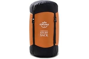 OMVMO Compression Sack, 12L/19L/32L/46L/53L Water-Resistant Sleeping Bag Stuff Sack,Anti-Tear Ultra Light 400T 20D Nylon Storage Bag,Space Saving Gear for Camping Hiking Travel 1Pcs