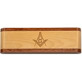 Square &amp; Compass Wooden Masonic Pen and Gift Box Set