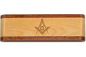 THE MASONIC EXCHANGE Square & Compass Wooden Masonic Pen and Gift Box Set