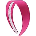 Motique Accessories Hot Pink 2 Inch Wide Satin Hard Headband with No Teeth