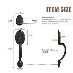 Natsukage Front Door Handle Double Door Lock Set