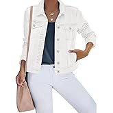 luvamia Women's Basic Button Down Stretch Fitted Long Sleeves Denim Jean Jacket