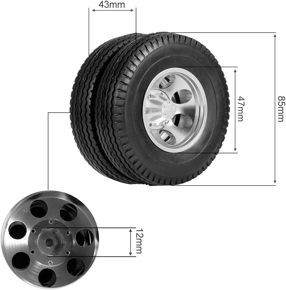 Facibom Front Rear Rubber Low Loader Wheels Tire Tyre With Cnc Aluminum Rims Hub For 1 14 Rc Tractor Trailer Truck Parts Accessories Servos Parts Urbytus Com