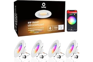 ILINTEK Lumary 4 Pack Smart LED Recessed Lighting 5/6 Inch, Retrofit LED Can Lights RGB Color Changing WiFi Recessed Lights, 13W 1000LM Metal Baffle Trim Downlight, Work with Alexa/Google Assistant/Siri