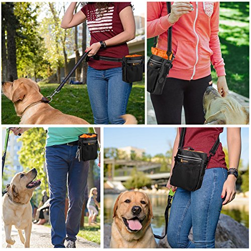 lanktoo Dog Treat Pouch Bag with Poop Bag Holder, Waterproof Puppy