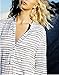 Bsubseach Women's Rayon Black White Striped V Neck 3/4 Sleeve Swimsuit Cover Up Swimwear Tunic Long Kaftan Dress