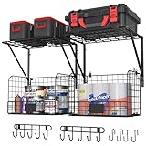 ThreeHio 2 Pack Garage Shelves Wall Mounted with
